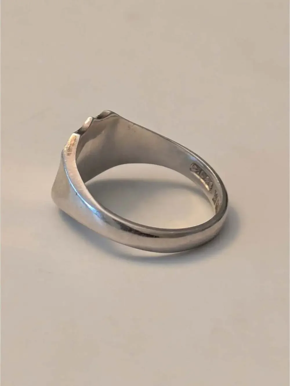 antique british sterling silver shield signet ring